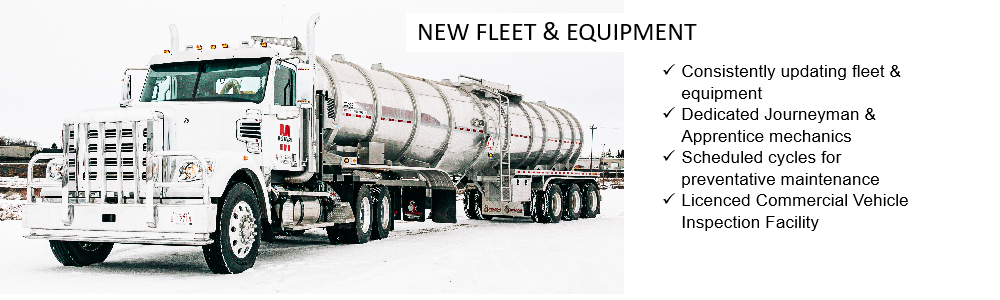 New trucks, updated fleet, new tank trailers, new equipment, in-house mechanic department, preventative maintenance, Licensed CVIP facility